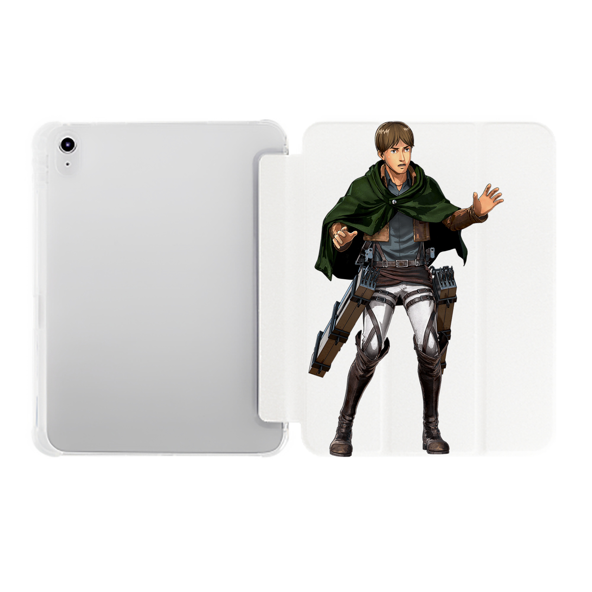 （画像用） 進撃の巨人 Attack on Titan IPad ケース ペン収納付き 三つ折りスタンド PUレザー×シリコン 対応機種9.5/10.5/10.9インチ
